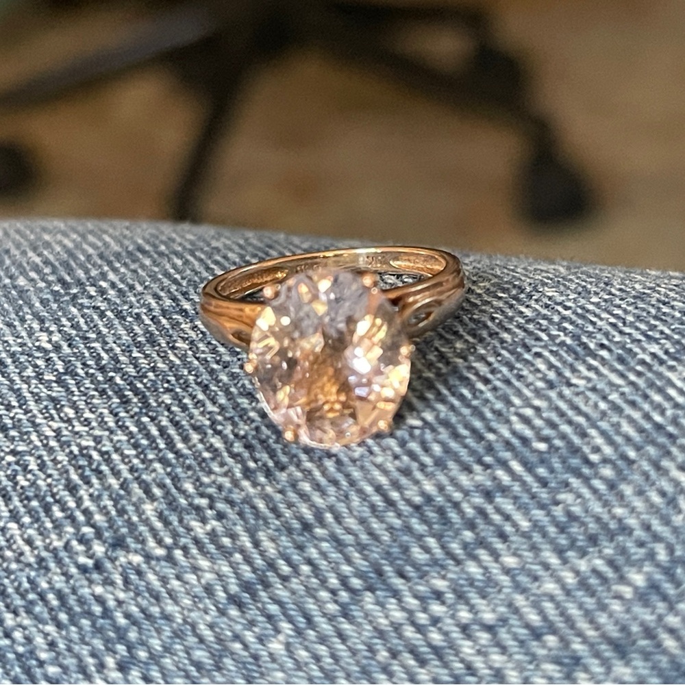 Vintage Rose Gold Ring with Pink Stone
